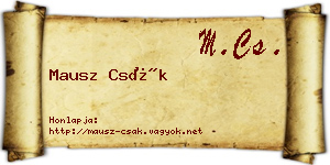 Mausz Csák névjegykártya